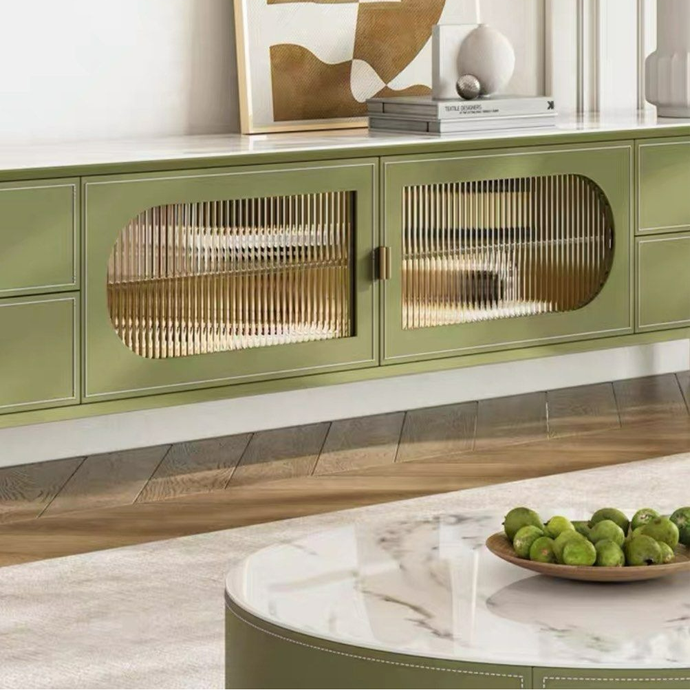 SABINE Modern Saddle Leather TV Console