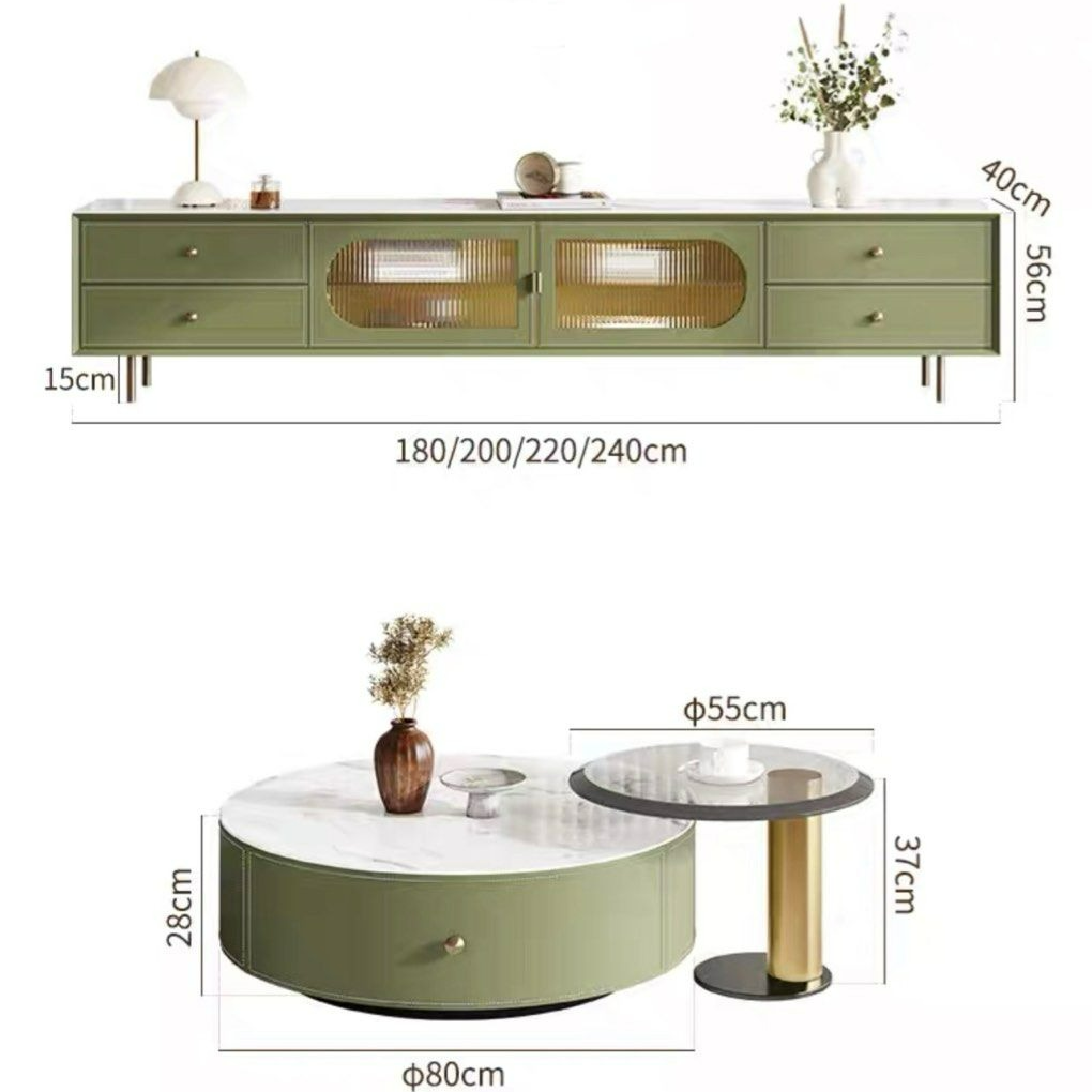 SABINE Modern Saddle Leather TV Console