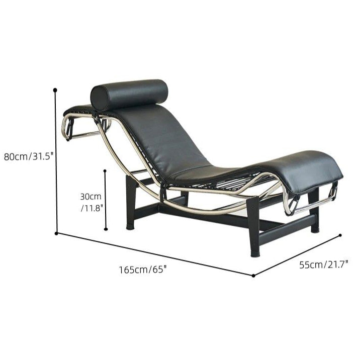 MATVEY Charles Leather Chaise Lounge