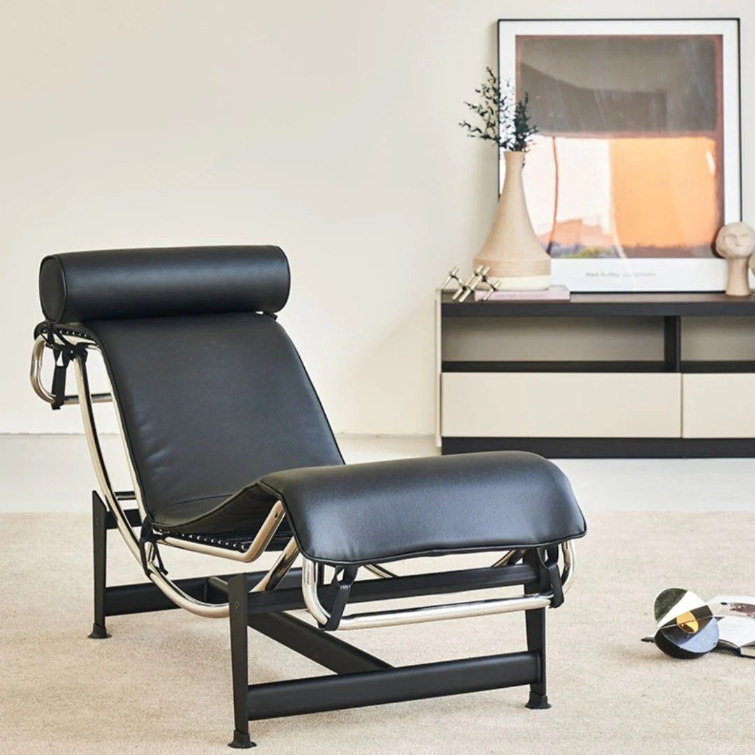 MATVEY Charles Leather Chaise Lounge