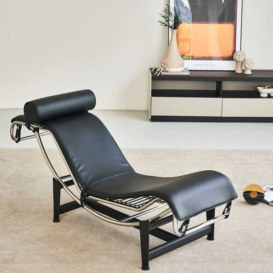 MATVEY Charles Leather Chaise Lounge