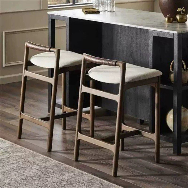 MALDINE Modern Solid Wood Bar Stool