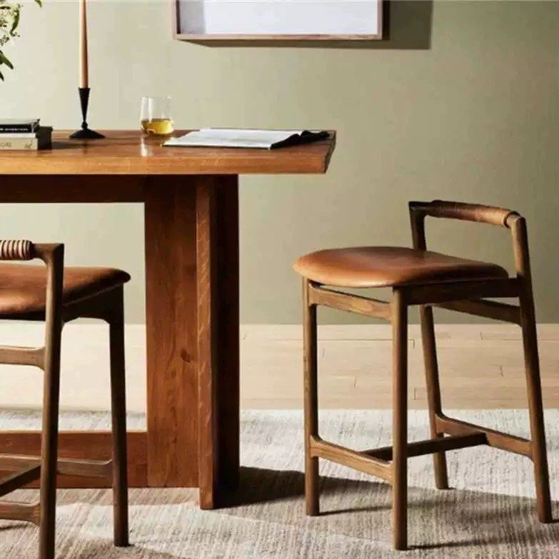 MALDINE Modern Solid Wood Bar Stool