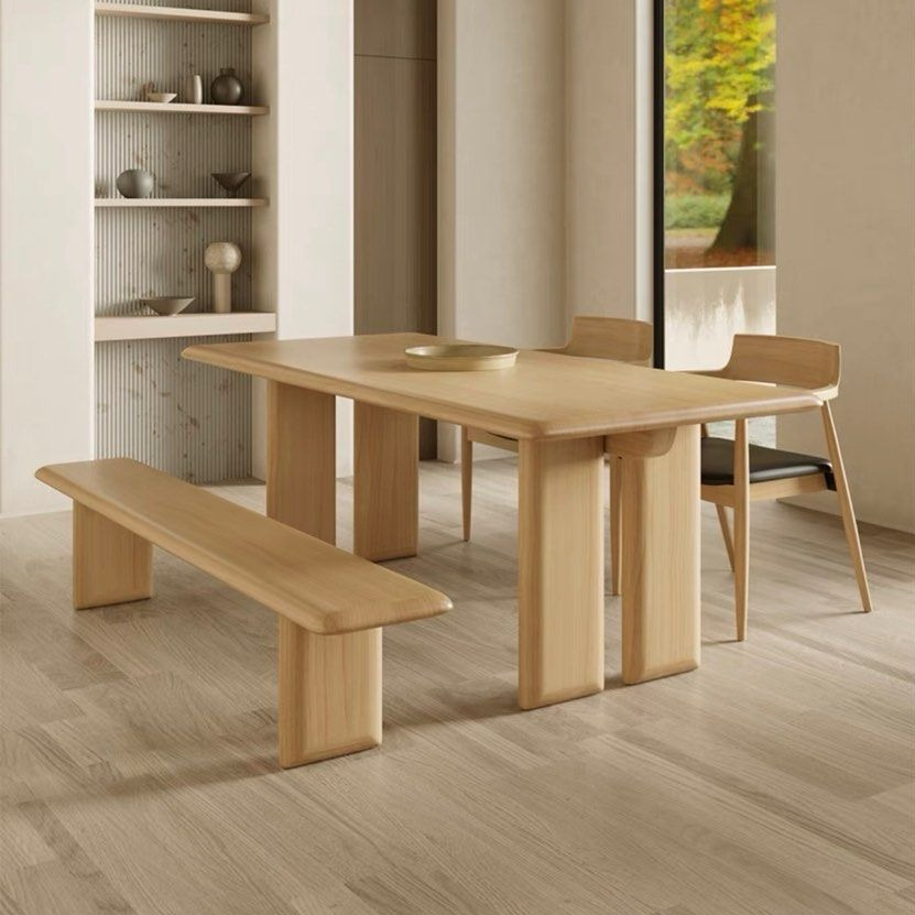 YAFAI Japandi Solid Wood Dining Table