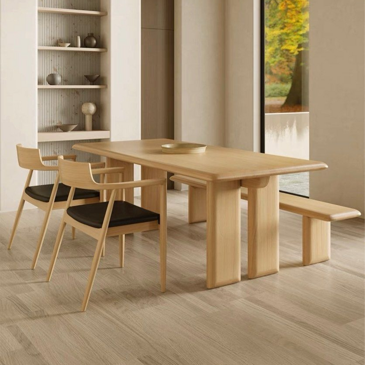YAFAI Japandi Solid Wood Dining Table