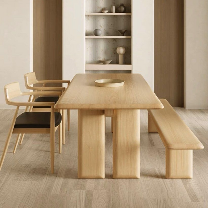 YAFAI Japandi Solid Wood Dining Table