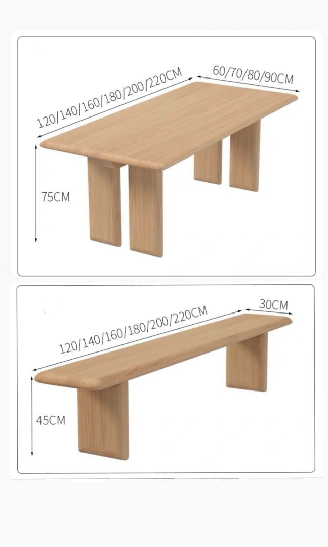 YAFAI Japandi Solid Wood Dining Table