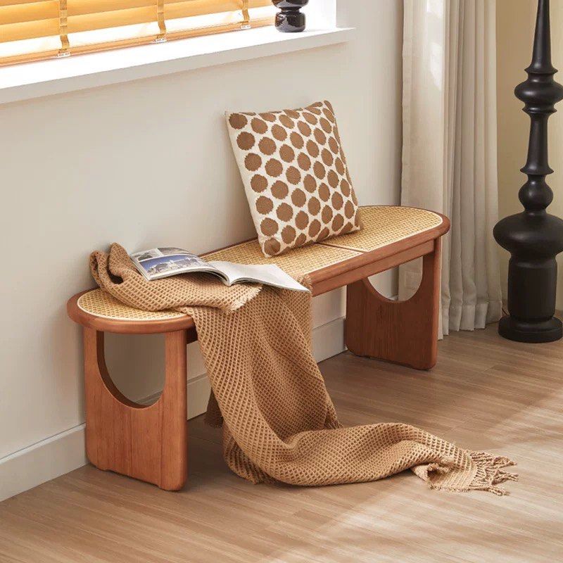 CHARIS Vintage Rattan Bench
