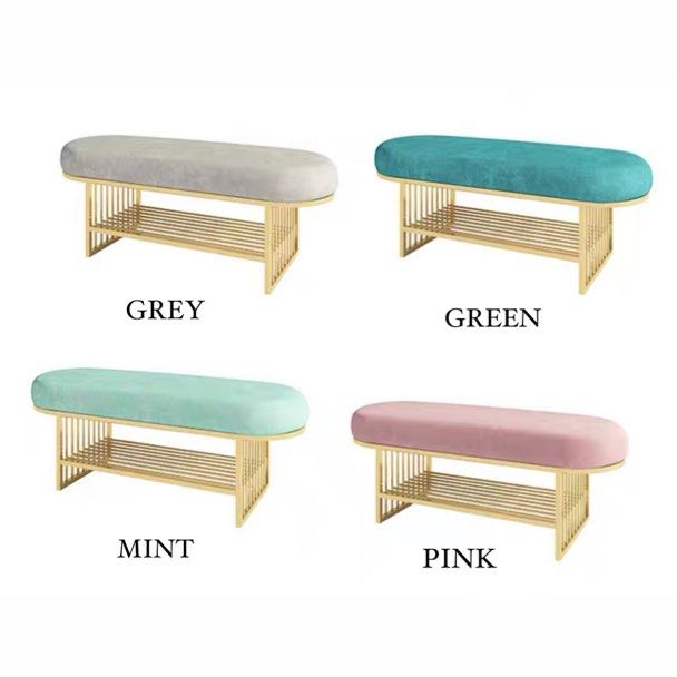 TEGAN Modern Hallway Velvet Bench
