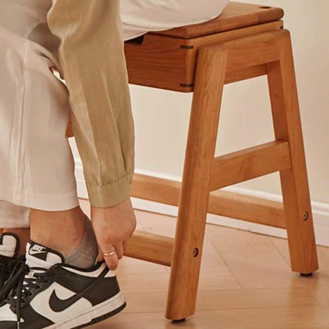 ZAYNE Stackable Solid Wood Stool Storage