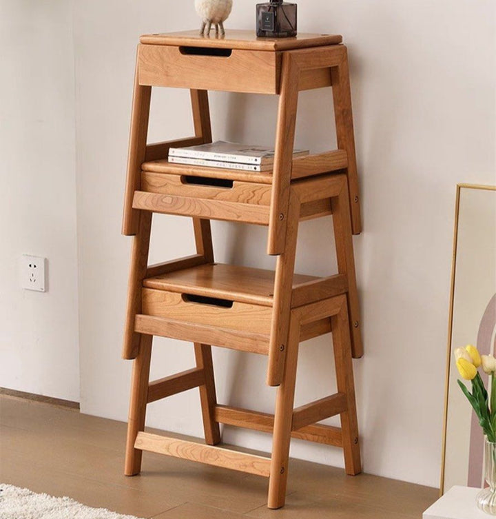 ZAYNE Stackable Solid Wood Stool Storage