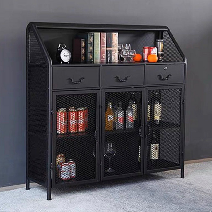 KERARO Industrial Steel Sideboard