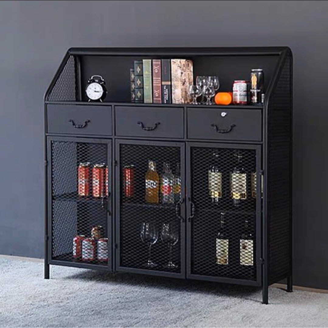 KERARO Industrial Steel Sideboard