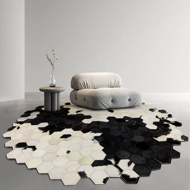 LOTHO Modern Cowhide Leather Rug