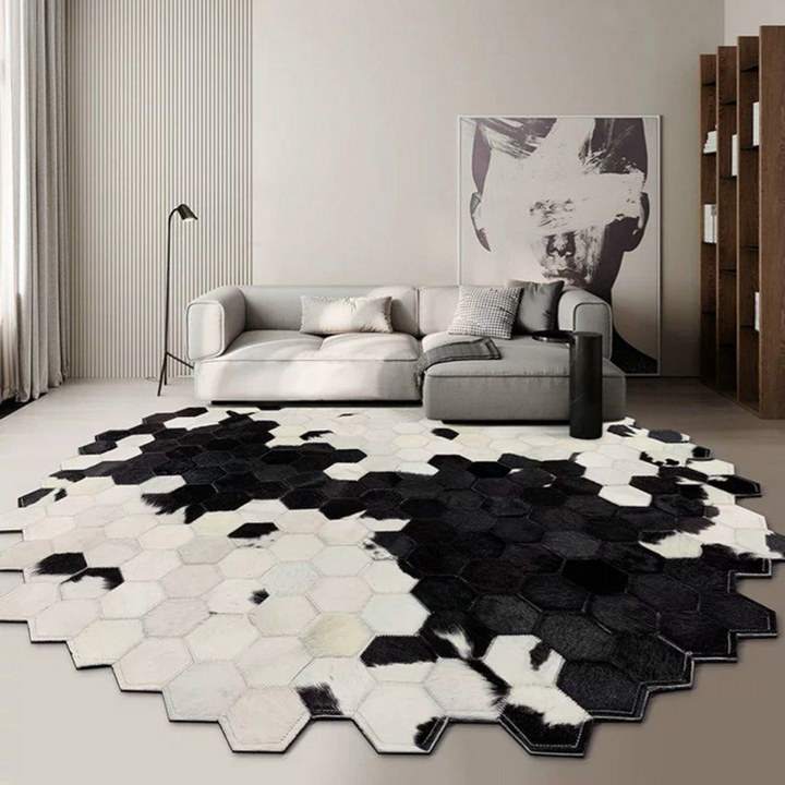 LOTHO Modern Cowhide Leather Rug