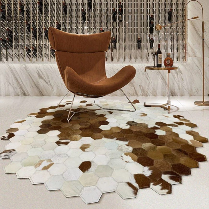 LOTHO Modern Cowhide Leather Rug