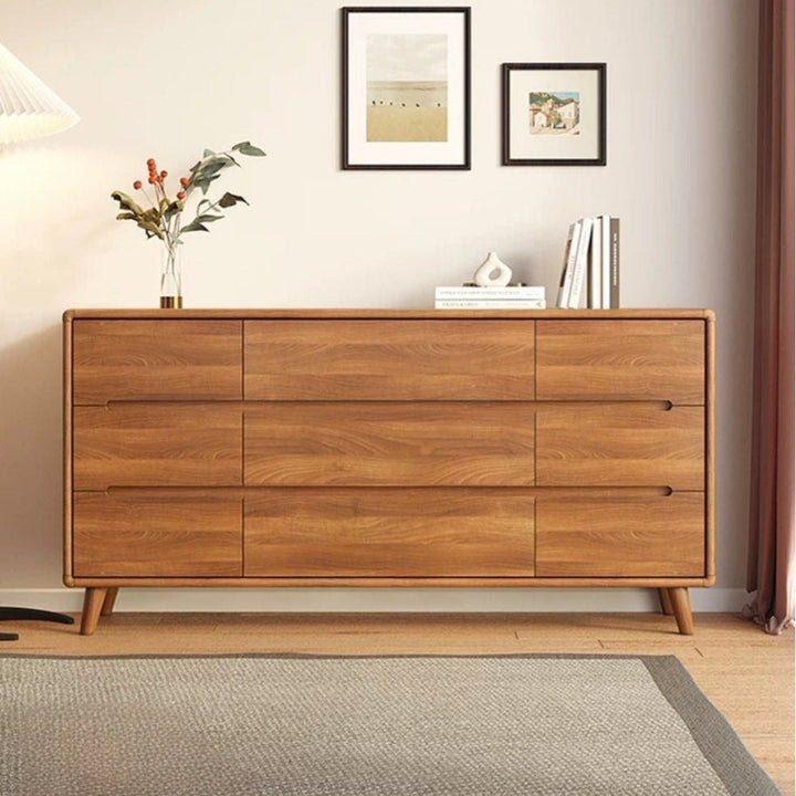 FLORELLA Modern Walnut Chest Of Drawers
