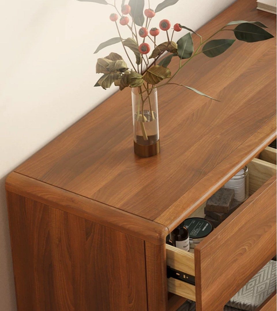 FLORELLA Modern Walnut Chest Of Drawers