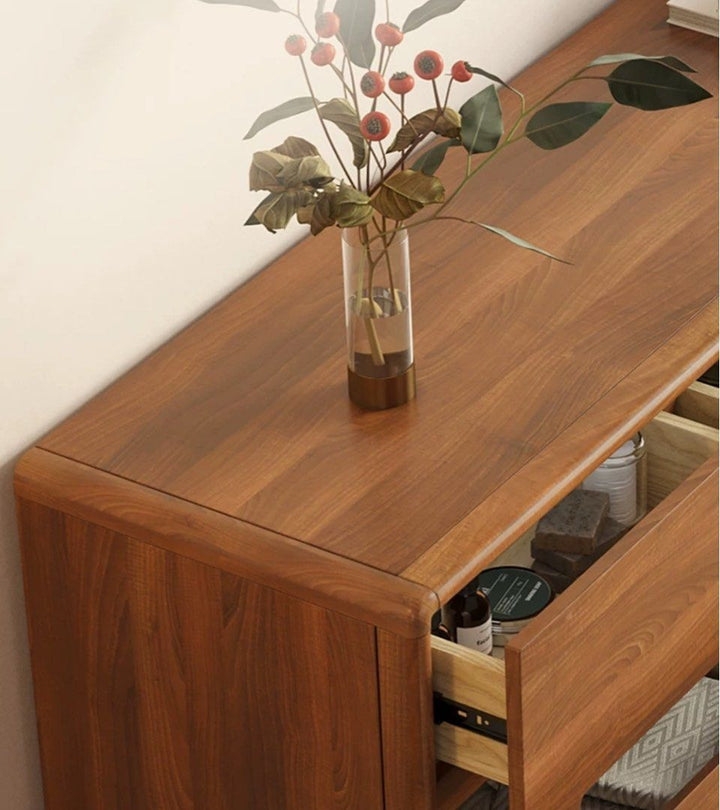 FLORELLA Modern Walnut Chest Of Drawers