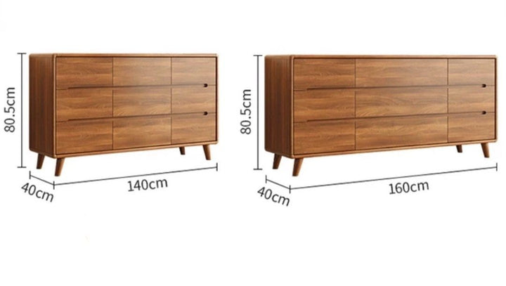 FLORELLA Modern Walnut Chest Of Drawers
