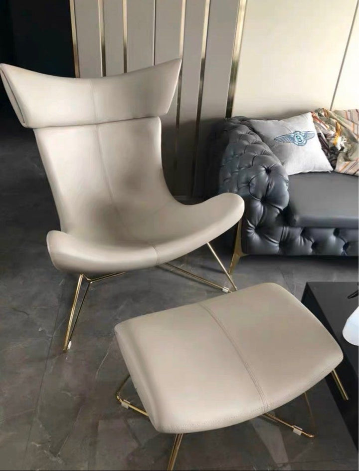KENNETH Designer Lounge Chair With Ottoman