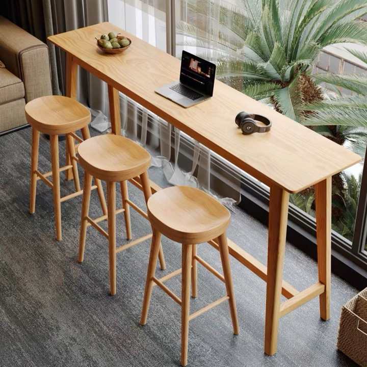 ASHE Scandinavian Solid Wood Bar Table