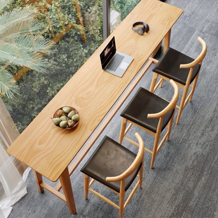 ASHE Scandinavian Solid Wood Bar Table