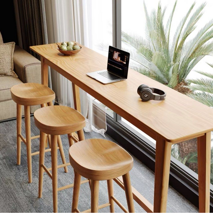 ASHE Scandinavian Solid Wood Bar Table