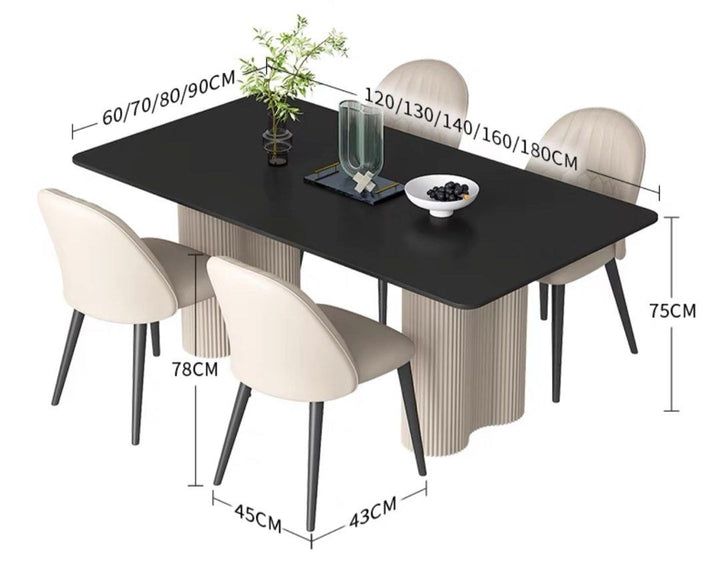 GALINDO Minimalist Dining Table and Chair Set