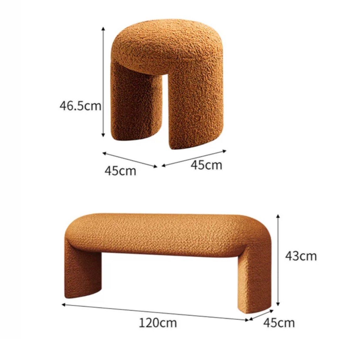 NAVEEN Modern Boucle Bench