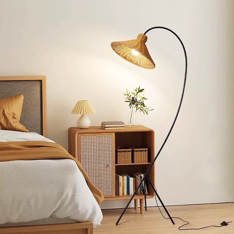 MOVOSA Wabi Sabi Rattan Floor Lamp
