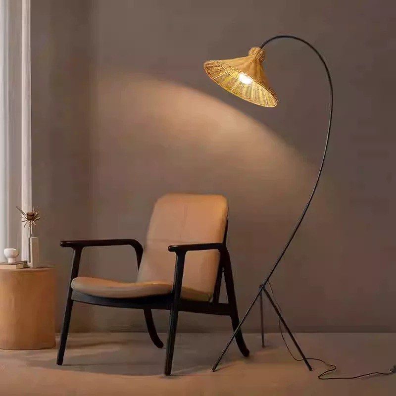 MOVOSA Wabi Sabi Rattan Floor Lamp