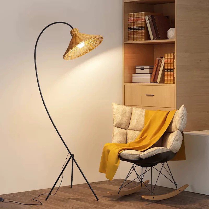 MOVOSA Wabi Sabi Rattan Floor Lamp