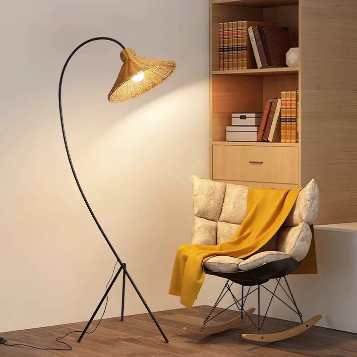 MOVOSA Wabi Sabi Rattan Floor Lamp