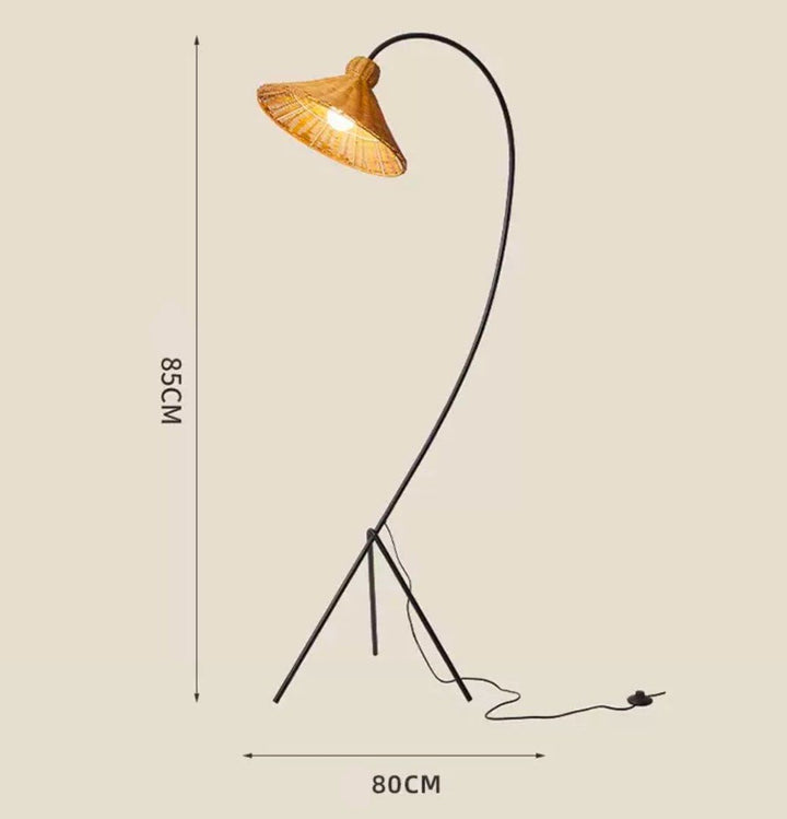 MOVOSA Wabi Sabi Rattan Floor Lamp