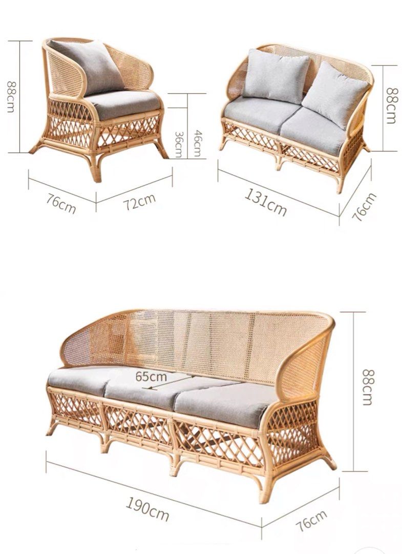 AOZORA Japandi Rattan Sofa