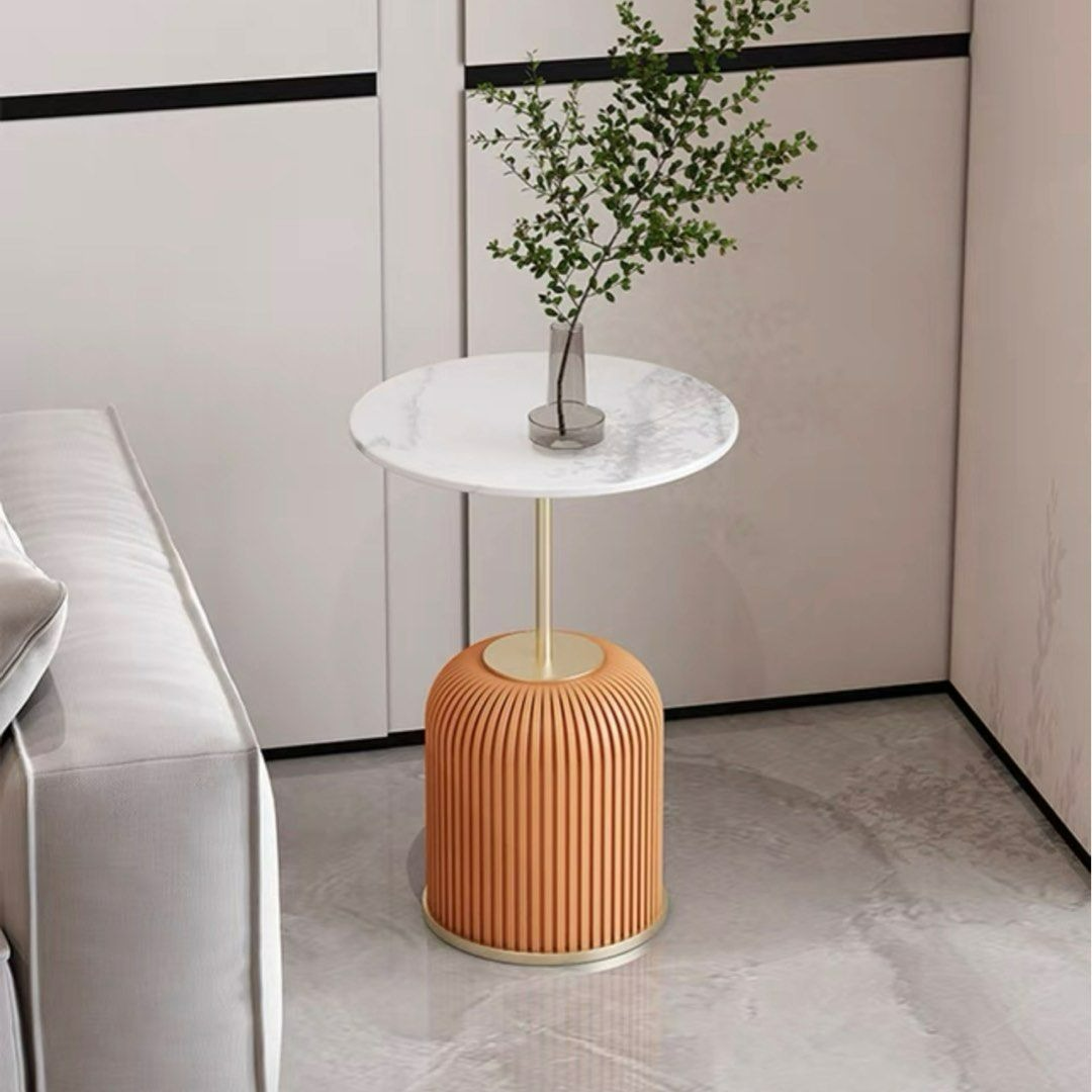 FREYSA Modern Round Sintered Stone Coffee Table
