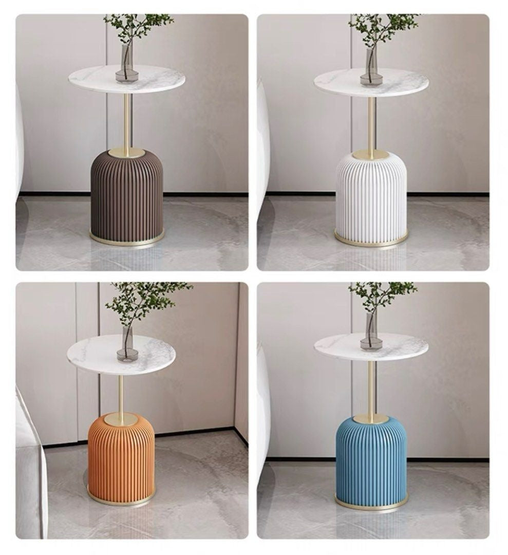 FREYSA Modern Round Sintered Stone Coffee Table