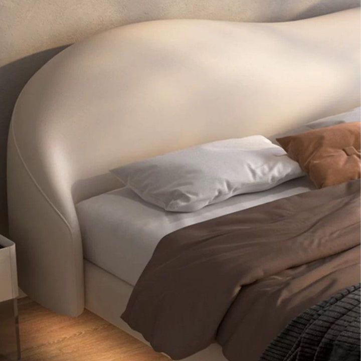 NAKYU Modern Leather Floating LED Bedframe
