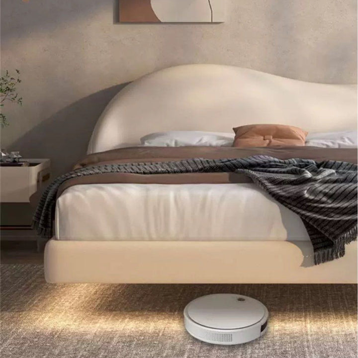NAKYU Modern Leather Floating LED Bedframe