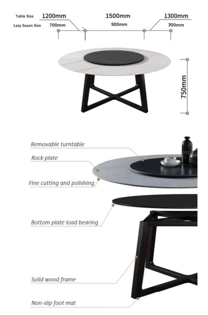 NASA Round Marble Dining Table