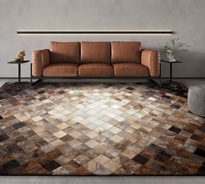 LUCIUS Modern Cowhide Leather Rug