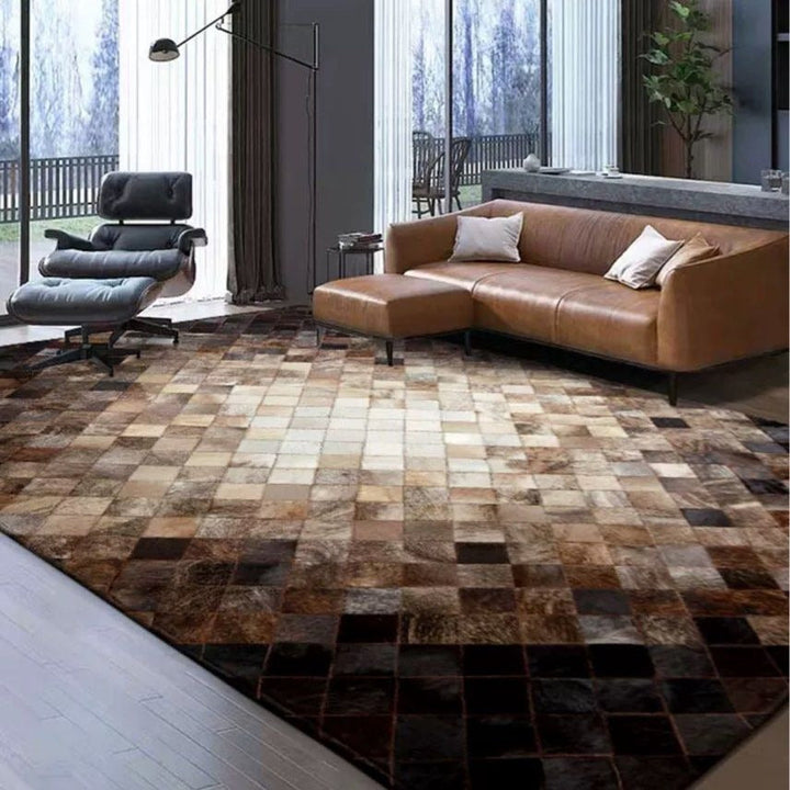 LUCIUS Modern Cowhide Leather Rug