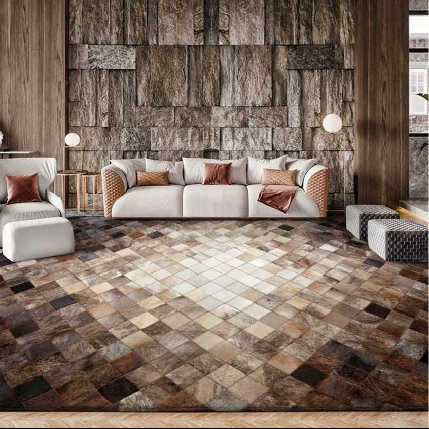 LUCIUS Modern Cowhide Leather Rug