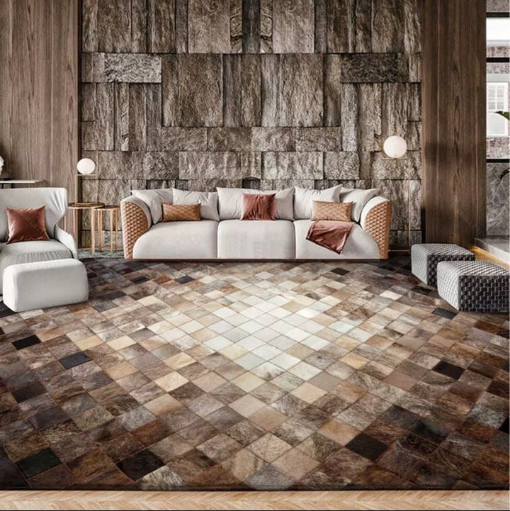 LUCIUS Modern Cowhide Leather Rug