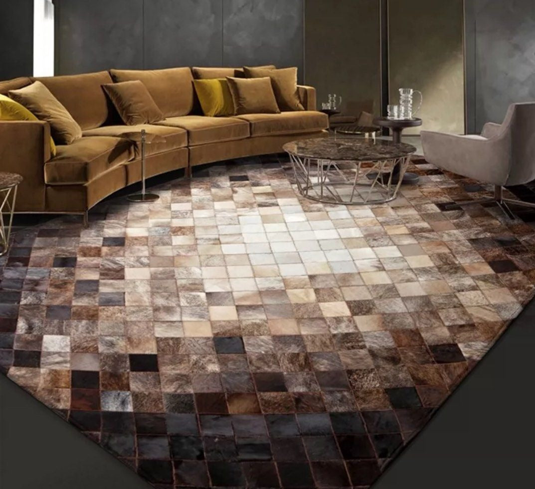 LUCIUS Modern Cowhide Leather Rug