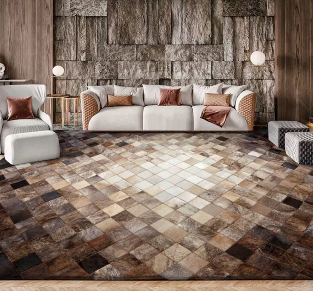 LUCIUS Modern Cowhide Leather Rug