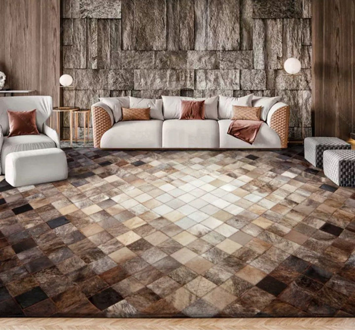 LUCIUS Modern Cowhide Leather Rug