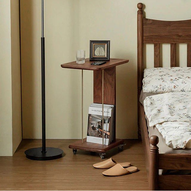 ELISABETH Solid Wood Table with Wheels