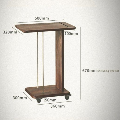 ELISABETH Solid Wood Table with Wheels